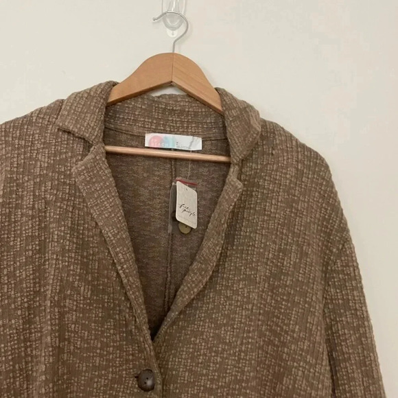 Free People Beach Reign Textured Knit Blazer in Brown *Multiple Sizes Available* - Picture 7 of 7